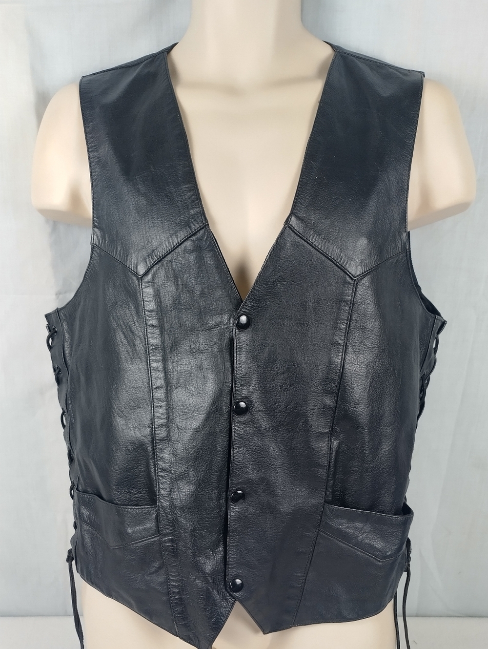 first genuine leather Adults motorcycle Vest Size 42 - Picture 2 of 12